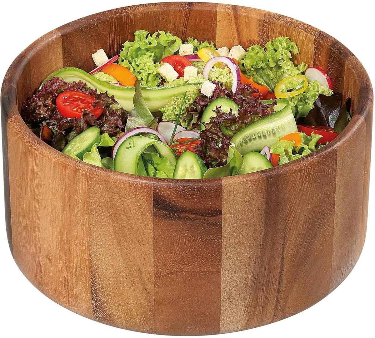 Zassenhaus - 11.8" Large Natural Acacia Wood Salad Serving Bowl - M059168