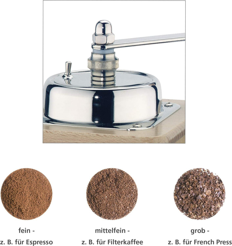 Zassenhaus - Brasilia 4.72" Dark/Chrome Beech Wood Manual Coffee Mill - M040012