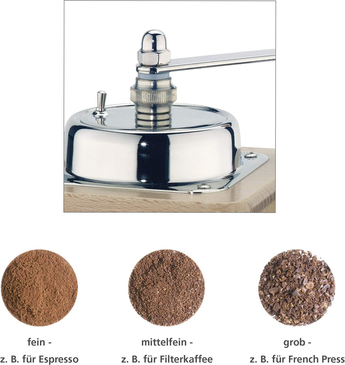 Zassenhaus - Brasilia 4.72" Dark/Chrome Beech Wood Manual Coffee Mill - M040012