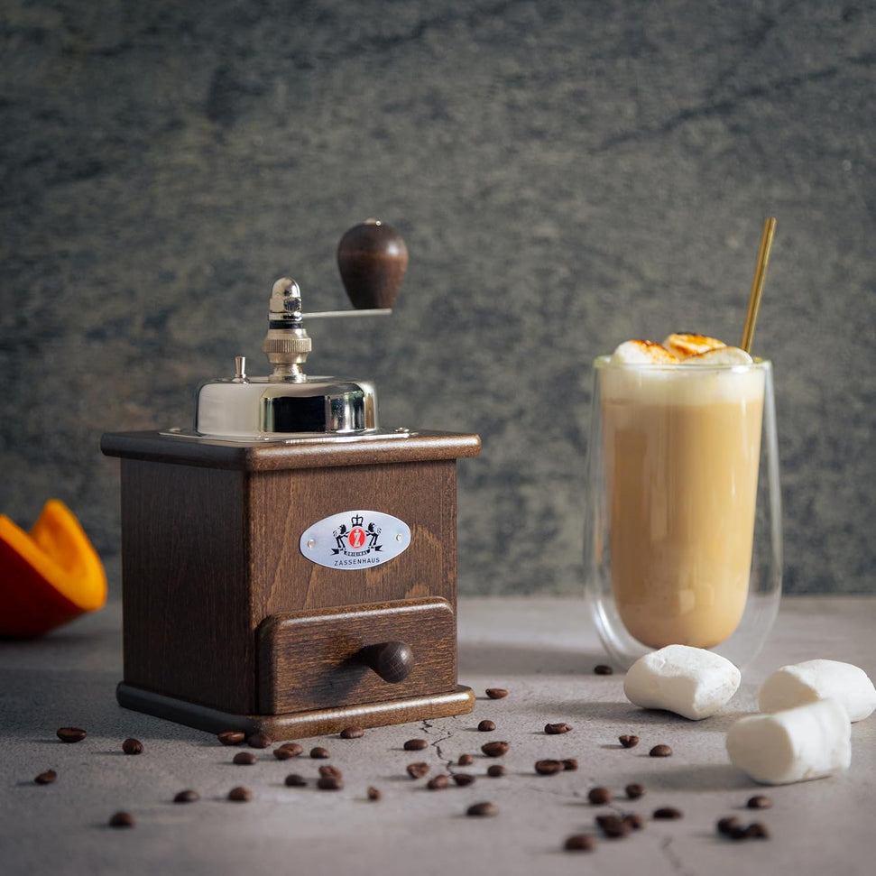 Zassenhaus - Brasilia 4.72" Dark/Chrome Beech Wood Manual Coffee Mill - M040012