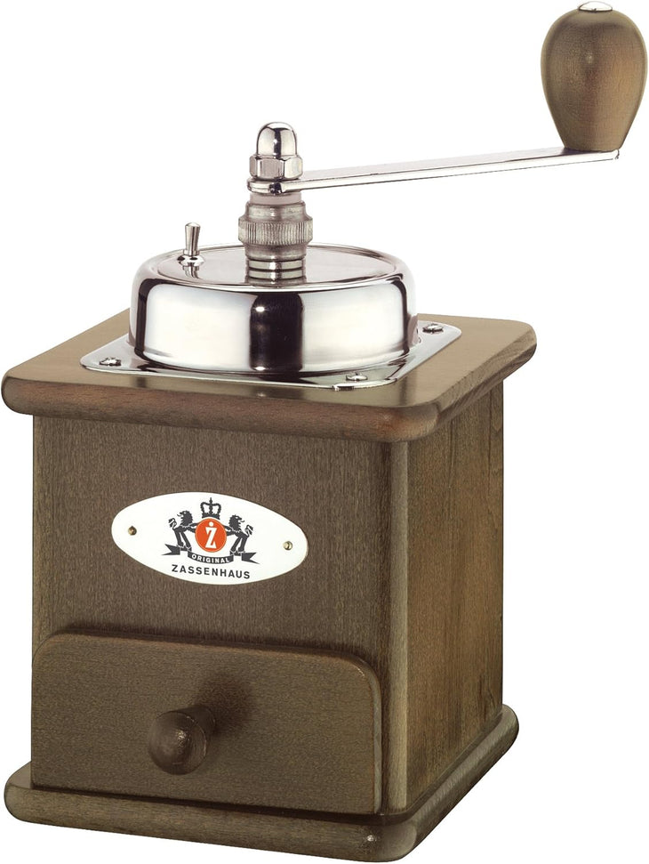 Zassenhaus - Brasilia 4.72" Dark/Chrome Beech Wood Manual Coffee Mill - M040012