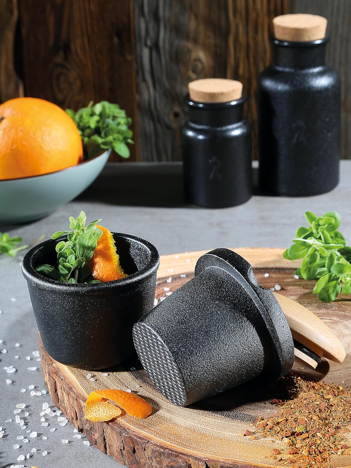 Zassenhaus - Compact 3.3" Cast Iron Lid Spice Grinder with Beech Wood - M076080