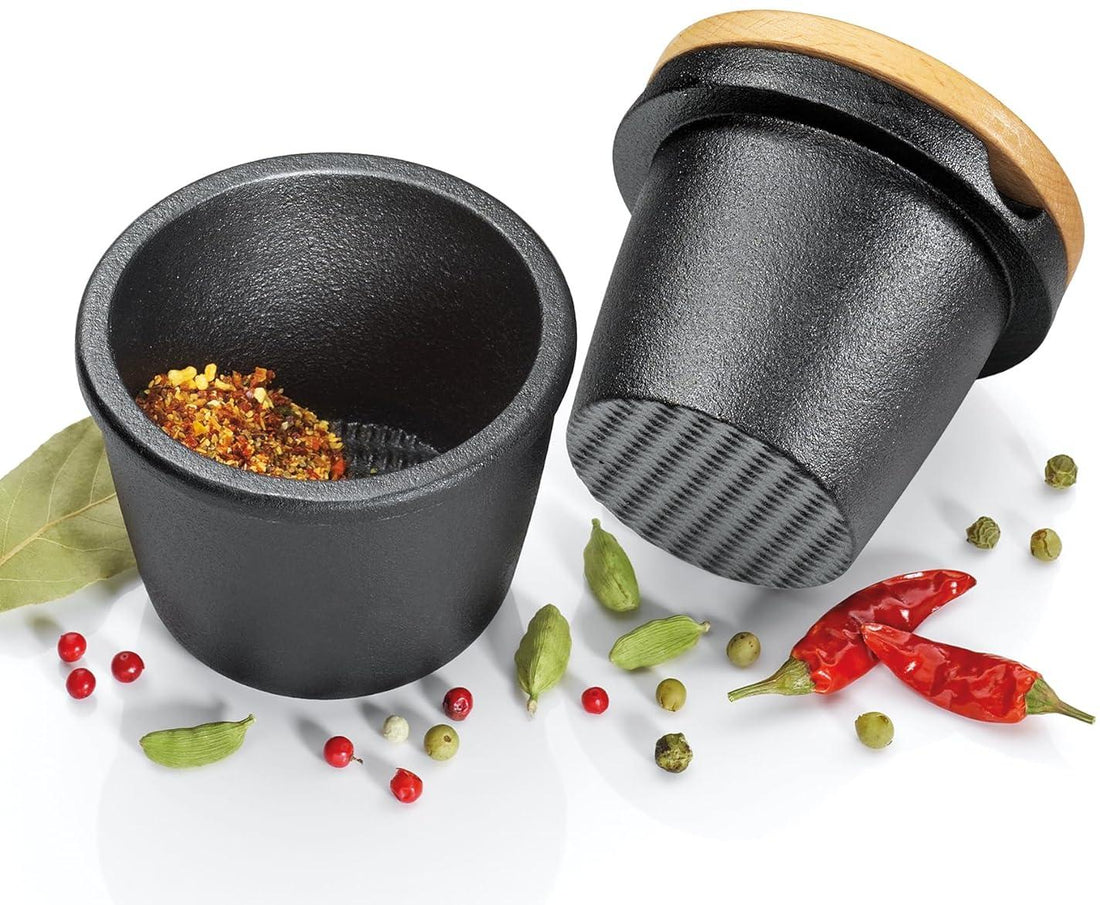 Zassenhaus - Compact 3.3" Cast Iron Lid Spice Grinder with Beech Wood - M076080