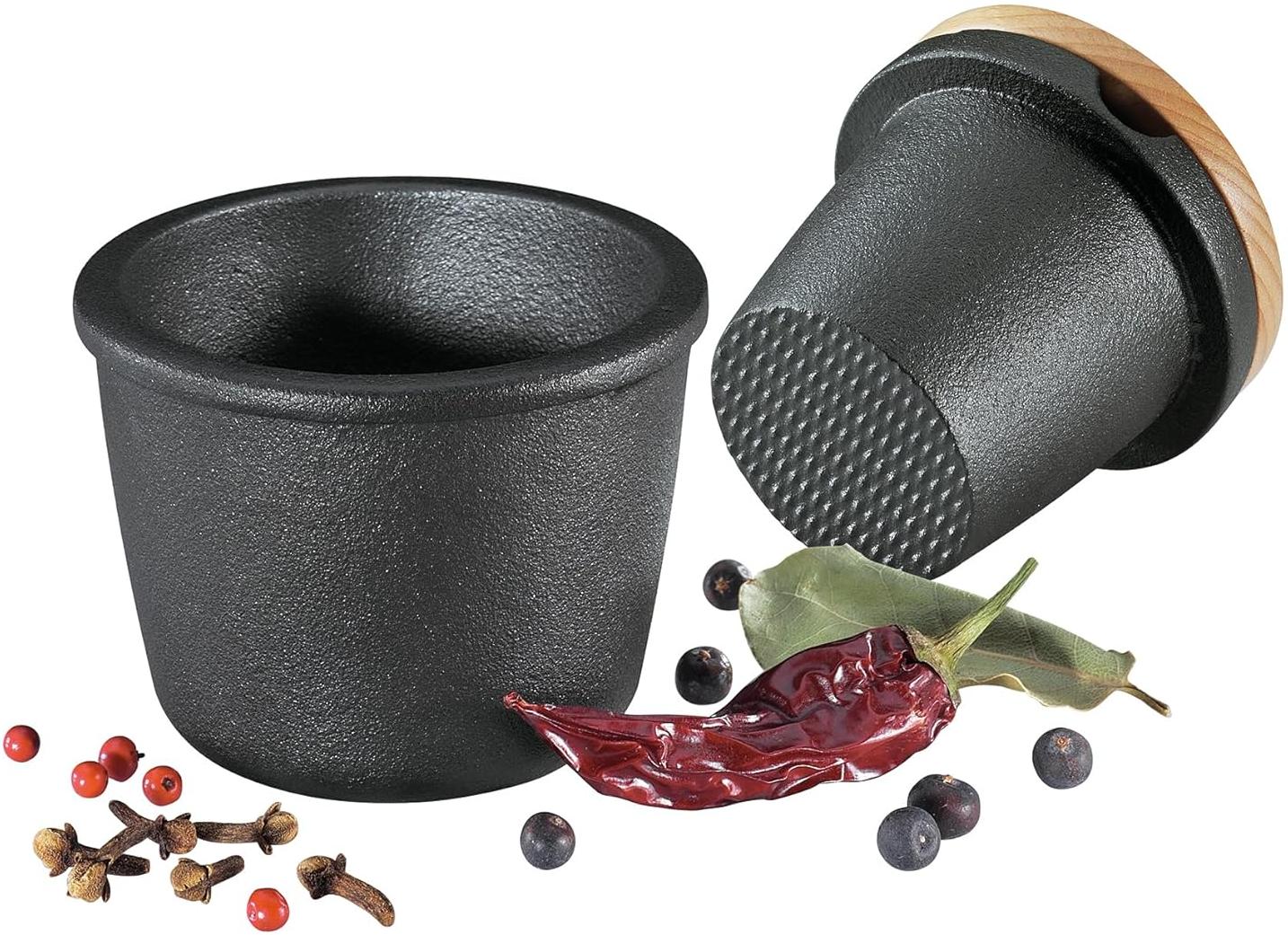 Zassenhaus - Compact 3.3" Cast Iron Lid Spice Grinder with Beech Wood - M076080