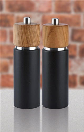 Zassenhaus - Hannover 7" Matte Black/Natural Olive Wood Salt Grinder Mill - M023701