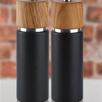 Zassenhaus - Hannover 7" Matte Black/Natural Olive Wood Salt Grinder Mill - M023701