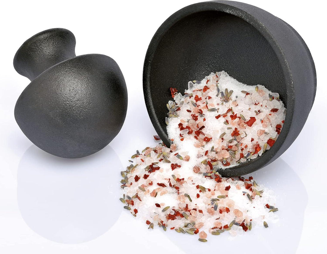 Zassenhaus - Manu 4" x 3" Black Cast Iron Mortar & Pestle - M076127