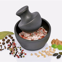 Zassenhaus - Manu 4" x 3" Black Cast Iron Mortar & Pestle - M076127