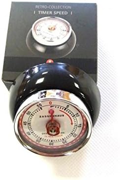 Zassenhaus - Retro 2.75" Black Magnetic 60 Minute Kitchen Timer - M072310