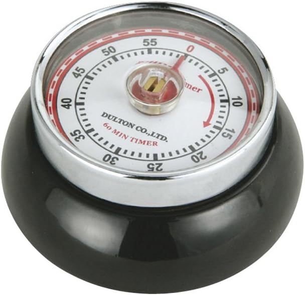 Zassenhaus - Retro 2.75" Black Magnetic 60 Minute Kitchen Timer - M072310