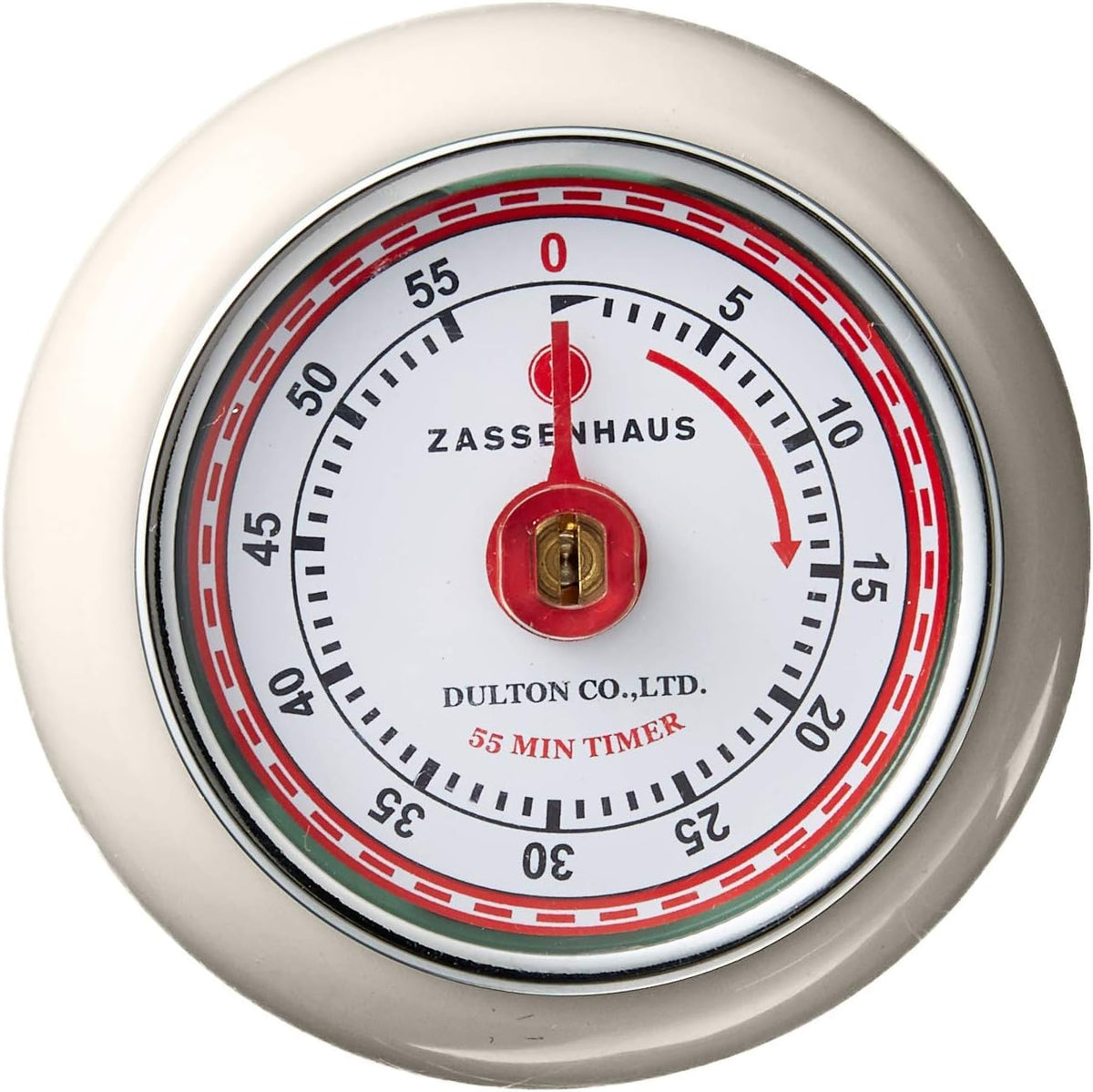 Zassenhaus - Retro 2.75" Cream Magnetic 60 Minute Kitchen Timer - M072334