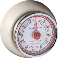 Zassenhaus - Retro 2.75" Cream Magnetic 60 Minute Kitchen Timer - M072334