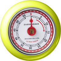 Zassenhaus - Retro 2.75" Kiwi Green Magnetic 60 Minute Kitchen Timer - M072259