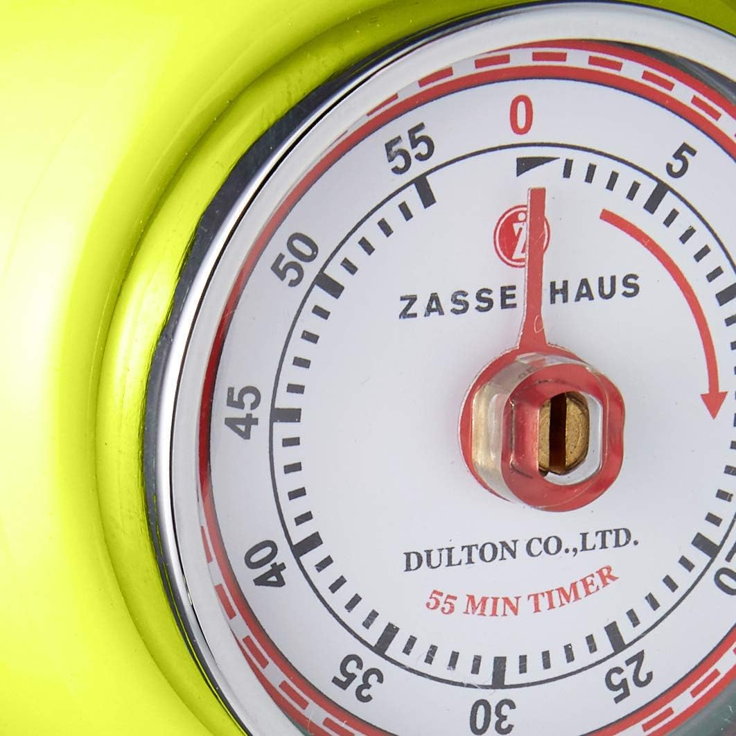 Zassenhaus - Retro 2.75" Kiwi Green Magnetic 60 Minute Kitchen Timer - M072259