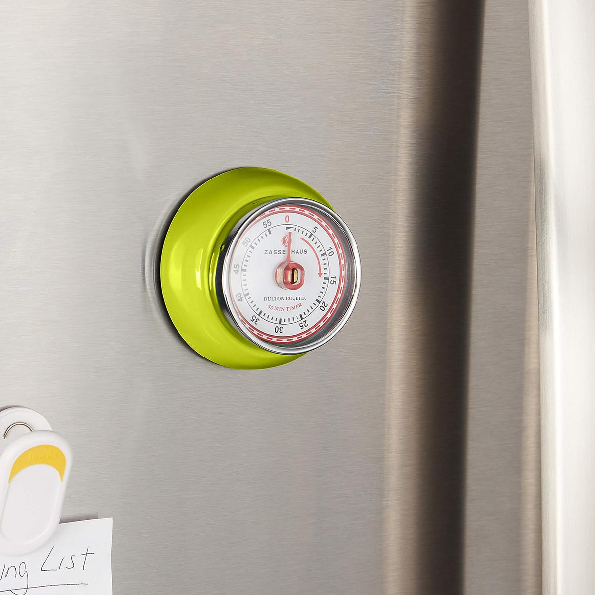 Zassenhaus - Retro 2.75" Kiwi Green Magnetic 60 Minute Kitchen Timer - M072259