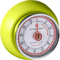 Zassenhaus - Retro 2.75" Kiwi Green Magnetic 60 Minute Kitchen Timer - M072259