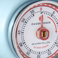 Zassenhaus - Retro 2.75" Light Blue Magnetic 60 Minute Kitchen Timer - M072358