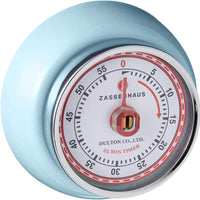 Zassenhaus - Retro 2.75" Light Blue Magnetic 60 Minute Kitchen Timer - M072358