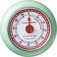 Zassenhaus - Retro 2.75" Mint Green Magnetic 60 Minute Kitchen Timer - M072365