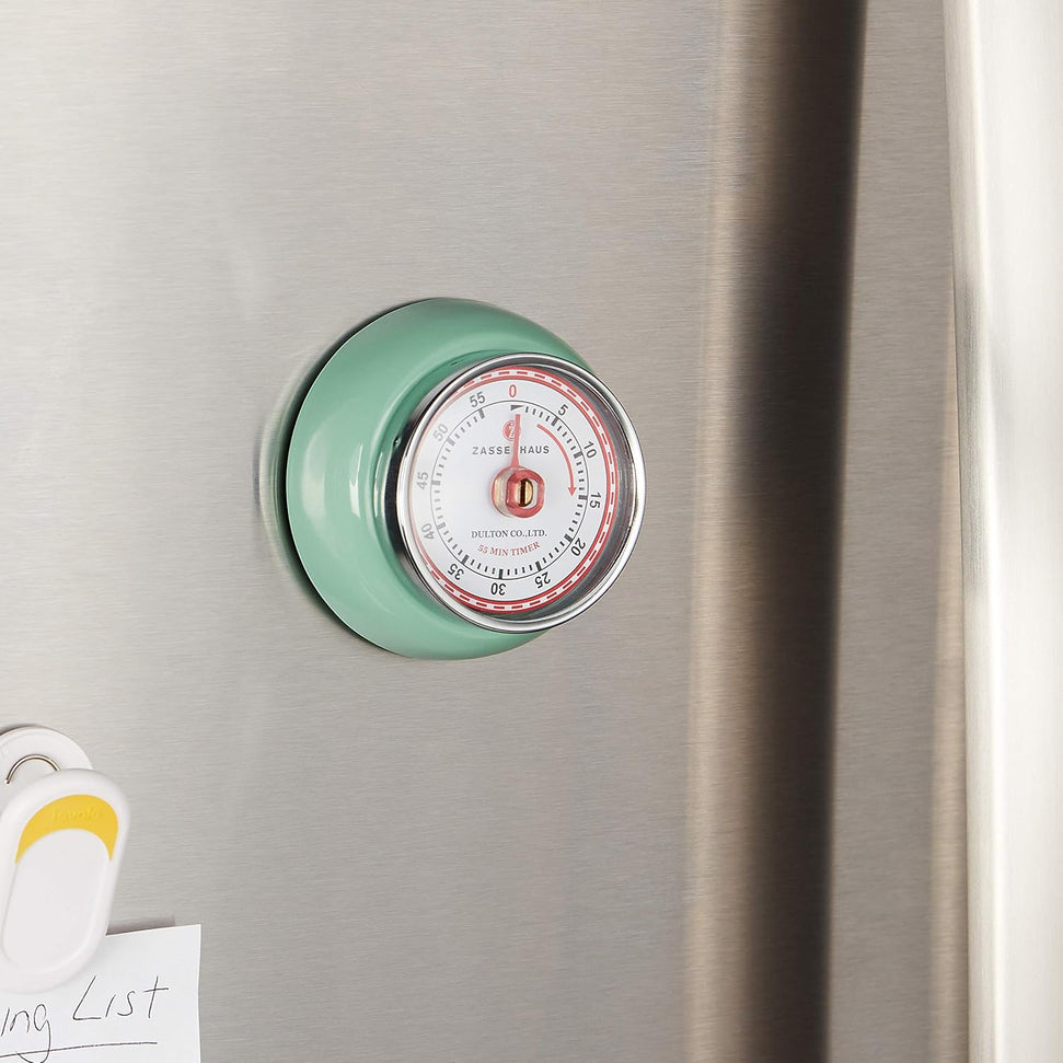 Zassenhaus - Retro 2.75" Mint Green Magnetic 60 Minute Kitchen Timer - M072365