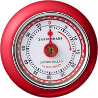 Zassenhaus - Retro 2.75" Red Magnetic 60 Minute Kitchen Timer - M072327