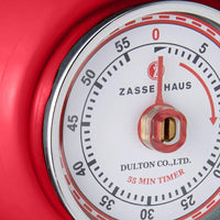 Zassenhaus - Retro 2.75" Red Magnetic 60 Minute Kitchen Timer - M072327