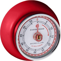 Zassenhaus - Retro 2.75" Red Magnetic 60 Minute Kitchen Timer - M072327