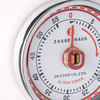 Zassenhaus - Retro 2.75" White Magnetic 60 Minute Kitchen Timer - M072242