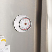 Zassenhaus - Retro 2.75" White Magnetic 60 Minute Kitchen Timer - M072242