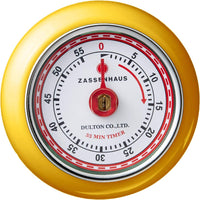 Zassenhaus - Retro 2.75" Yellow Magnetic 60 Minute Kitchen Timer - M072341