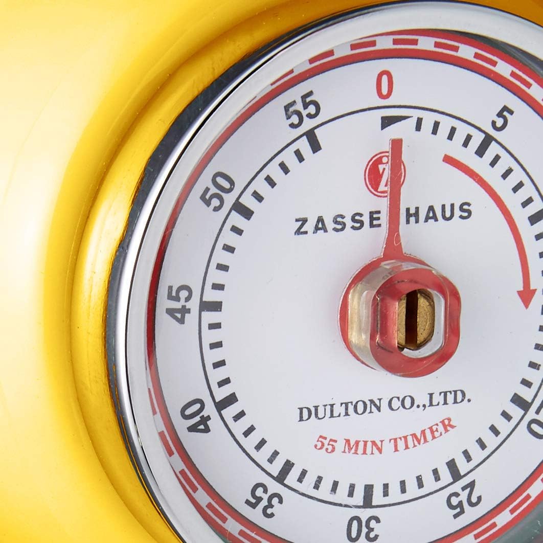 Zassenhaus - Retro 2.75" Yellow Magnetic 60 Minute Kitchen Timer - M072341