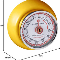 Zassenhaus - Retro 2.75" Yellow Magnetic 60 Minute Kitchen Timer - M072341