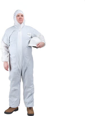 Zenith Safety Products - X-Large White Zipper Front Microporous Protective Clothing with Hood - SEC817