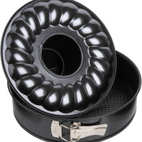 Zenker - 10" Non-Stick Carbon Steel Springform Pan with 2 Bases, Standard and Bund - Z6508