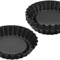 Zenker - 4" Metallic Black Nonstick Mini Tart Pans, Pack of 6 - Z6531