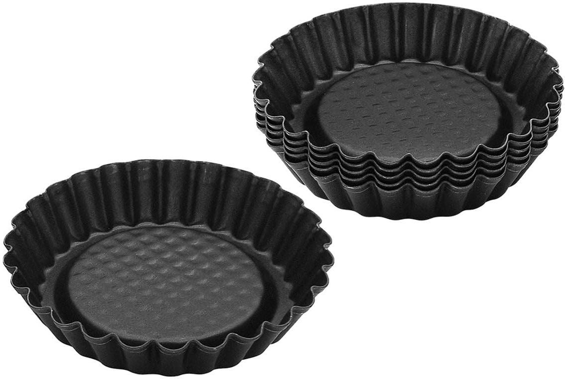 Zenker - 4" Metallic Black Nonstick Mini Tart Pans, Pack of 6 - Z6531