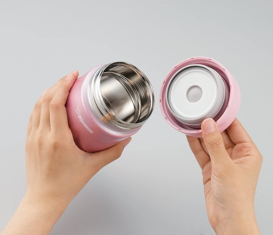 Zojirushi - 0.35 L Stainless Steel Pink Food Jar Shiny - SW-EAE35-PS