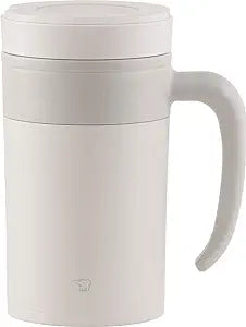 Zojirushi - 0.48 L Off White Stainless Tea Tumbler with Handle - SE-KAE48WZ