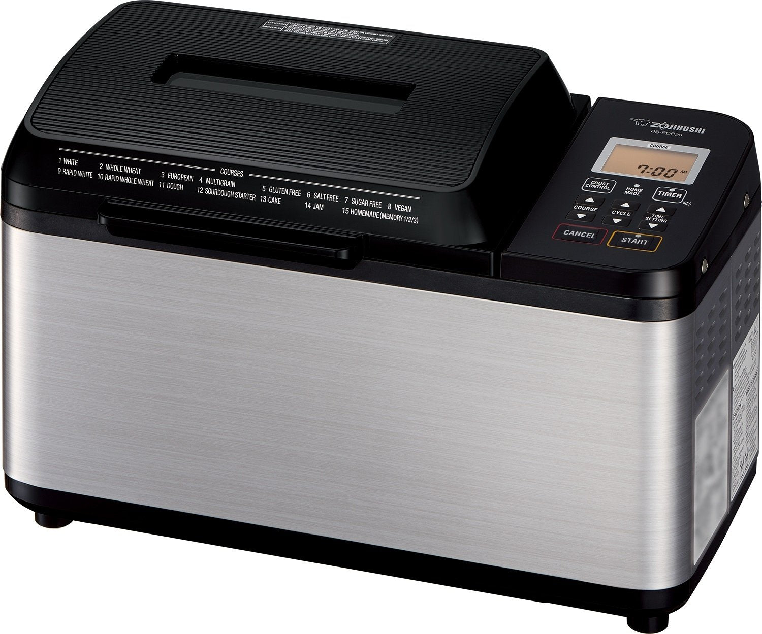 Zojirushi - 2 lb Black Home Bakery Virtuoso Plus Breadmaker - BB-PDC20