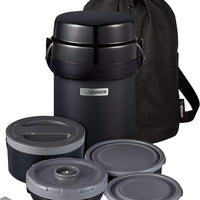 Zojirushi - Mr. Bento® Carbon Black Stainless Lunch Jar With 4 Microwaveable Inner Bowls - SL-JBE14BZ