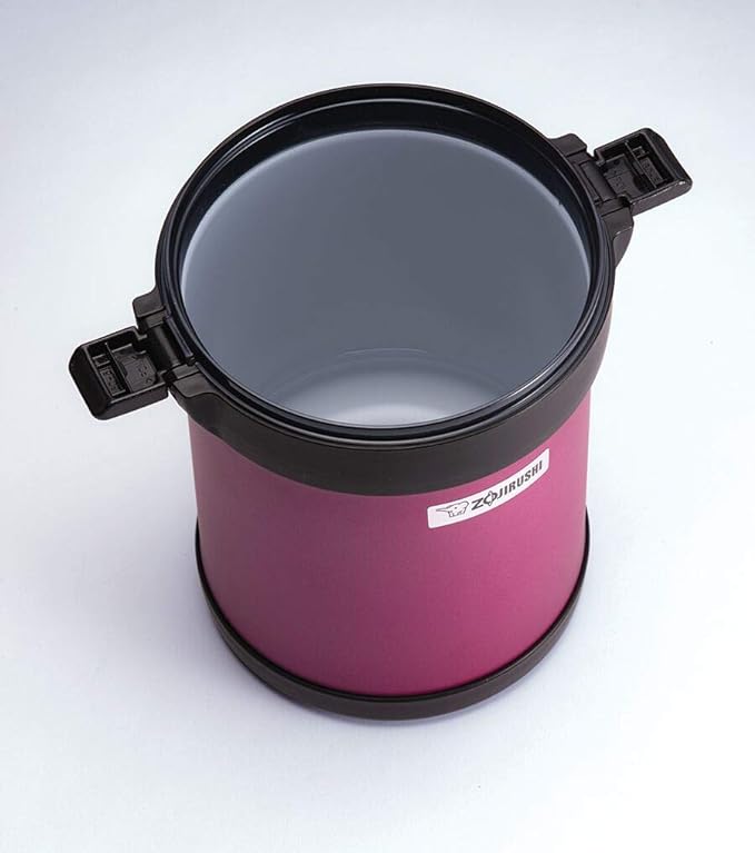 Zojirushi - Mr. Bento® Plum Stainless Lunch Jar With 4 Microwaveable Inner Bowls - SL-JBE14VZ