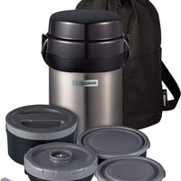 Zojirushi - Mr. Bento® Stainless Lunch Jar With 4 Microwaveable Inner Bowls - SL-JBE14XA