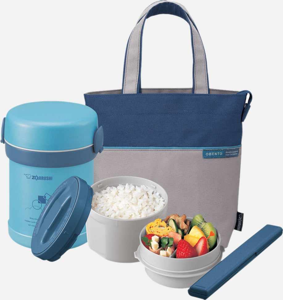 Zojirushi - Ms. Bento® Stainless Lunch Jar With 2 Microwaveable Inner Bowls - SL-MEE07AB