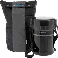 Zojirushi - Ultra Black Classic Bento® Stainless Lunch Jar With 3 Microwaveable Inner Bowls - SL-GRE18BT