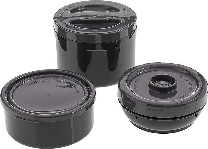 Zojirushi - Ultra Black Classic Bento® Stainless Lunch Jar With 3 Microwaveable Inner Bowls - SL-GRE18BT