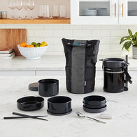 Zojirushi - Ultra Black Classic Bento® Stainless Lunch Jar With 3 Microwaveable Inner Bowls - SL-GRE18BT