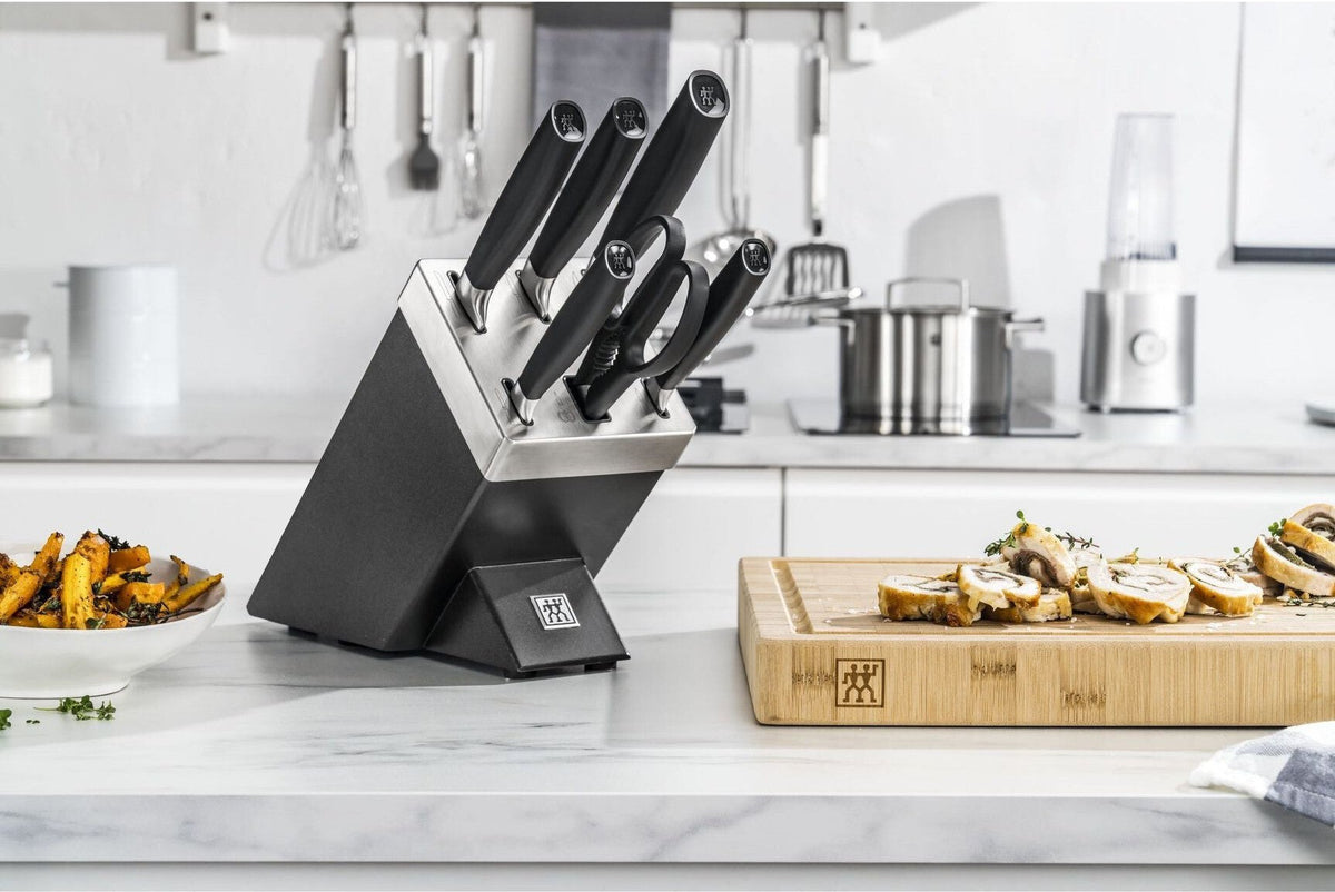 Zwilling - ALL * STAR 7 PC Black Knife With Black Self Sharpening Block Set - 1022568