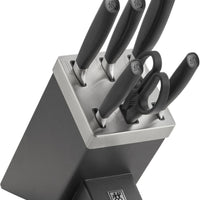 Zwilling - ALL * STAR 7 PC Black Knife With Black Self Sharpening Block Set - 1022568