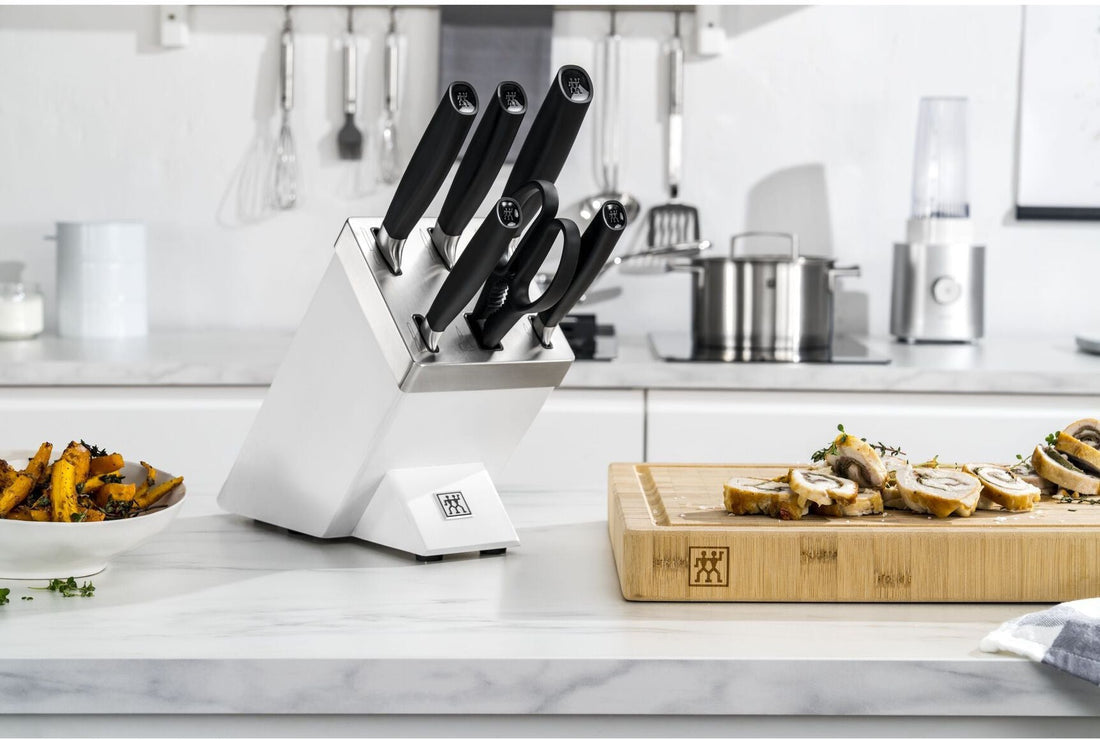 Zwilling - ALL * STAR 7 PC Black Knife With White Self Sharpening Block Set - 1022569