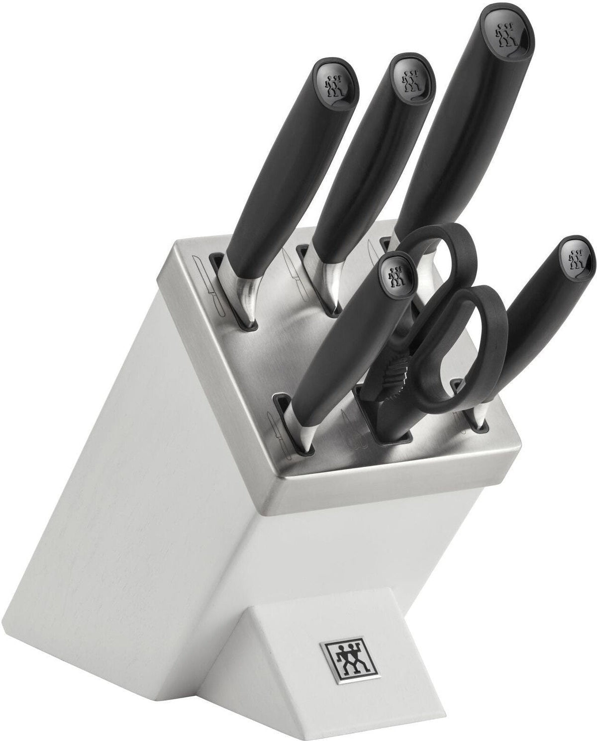 Zwilling - ALL * STAR 7 PC Black Knife With White Self Sharpening Block Set - 1022569